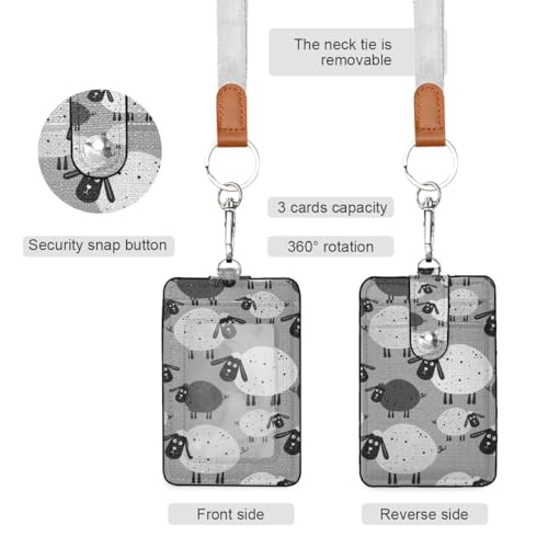 Clipe porta-crachá de identificação de ovelhas, porta-cartão de cruzeiro, porta-crachá de couro com
