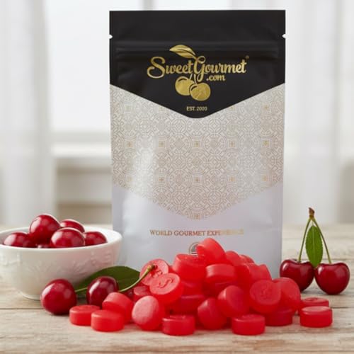 SweetGourmet Cherry JuJu Coins, Soft Chewy Candy Unwrapped,1-Pound Bag