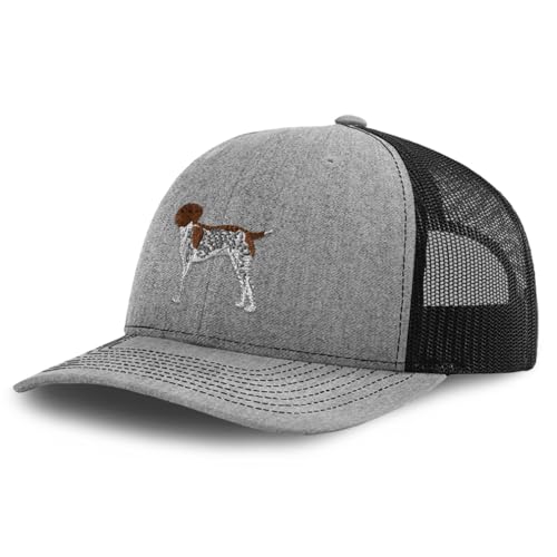 Richardson Trucker Hat German Shorthair Pointer B Embroidery Polyester Baseball Cap Snapback Heather Grey Black Design Only
