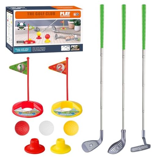 Popsunny Kids Golf Club Set for 3 4 5 Years Old, Adjustable Toddler Golf Clubs, Outdoor Golf Toys Christmas Birthday Gifts for Boys Girls, 777-580A