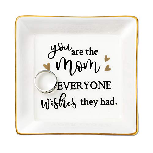 JoycuFF Trinket Dishes for Jewelry Mom Mother Birthday Christmas Gift Jewelry Tray for Rings Necklaces Bracelets Earrings You Are the Mom Everyone Wishes They Had