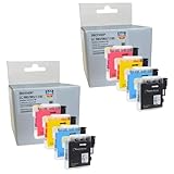 Compatible Générique Pack de 8 Cartouches d\'encre Compatible pour Brother LC980/LC985/LC1100 - LC-980/LC-985/LC-1100