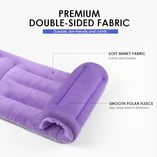 Image of Microwave Heating Pad for Pain Relief, 8 x 18 Purple | Moist Heat Pads for Neck, Shoulder, Back, Knee, Period Cramps, Rice Heat Pack Hot Compress, Reusable & Portable