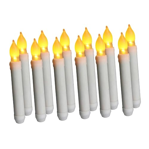VILLCASE 12pièces Bougies LED Artificielles Scintillantes Lot de Décoration De Bougie Lampe à Bougie sans Flamme Électronique pour Maison Et Jardin