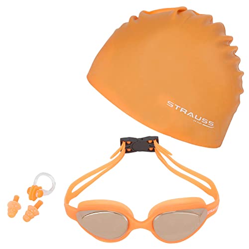 Image of STRAUSS Swimming Goggles Set, (Orange) Swimming Goggles Set, (Grey)