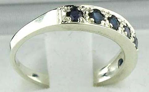 925 Sterling Silver Natural Sapphire Womens Band Ring - Sizes 4 To 12 Available #TOP3