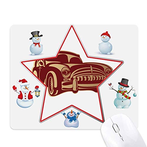 Tapis de souris voiture de collection rouge motif étoile élégant