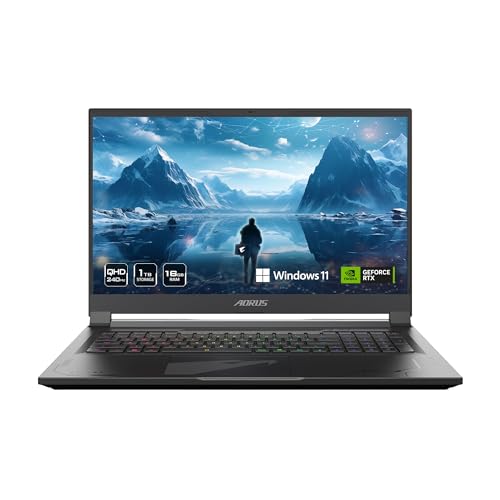 GIGABYTE AORUS 17: 17,3' 16:9 QHD 2560x1440 240Hz, NVIDIA GeForce RTX 4070 Laptop GPU 8GB GDDR6, Intel Core Ultra 7 155H, 16GB RAM DDR5, SSD 1TB, Win11 Home AD (AORUS 17 BSG-13US654SH)