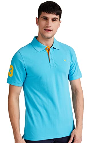 Image of Deniklo Men Cotton Rich Regular Fit Solid Polo T-Shirt | Men's Best T Shirt |Half Sleeves Casual T-Shirt |Classic Plain T-Shirt | Collar T Shirt|Polo T-Shirt for Men (Available in Plus Size)
