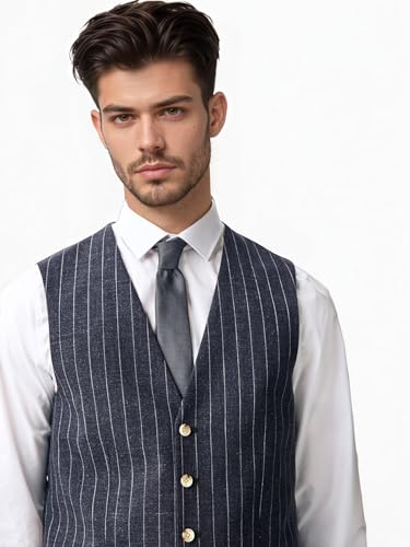 Men's Formal Suit Vest Fit for Business or Casual Dress Tuxedo Suit Vest with Pocket3