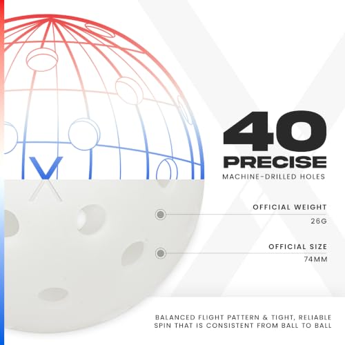 Image of Franklin Sports X-40 Outdoor Pickleballs - Official Ball of USA Pickleball, APP Tour + US Open - Regulation Size