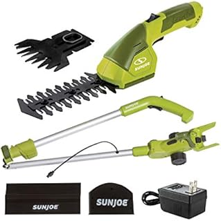 Sun Joe HJ605CC Cordless 2-in-1 Grass Shear + Hedge Trimmer w/Extension Pole, Green