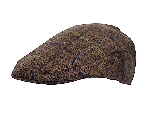 WALKER AND HAWKES - Abraham Moon Tweed Alfred Flat Cap - Oak Brown - 2X-Large (61cm), XXL