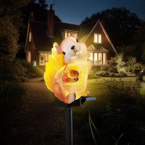outdoor figurine lights squirrel