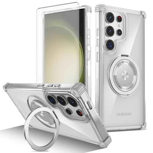Coque Samsung S24 5G magnétique antichoc transparente avec verre