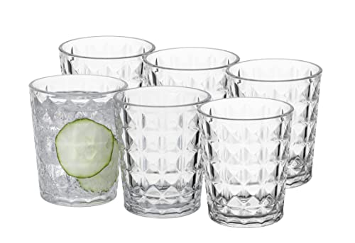 Klifa- Cupid- 16 Ounce, Set Of 6, Acrylic Drinking Glasses Tumblers, Bpa-Free, Stackable Plastic Drinkware, Dishwasher Safe, Clear #TOP7