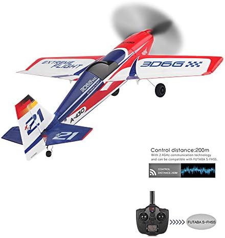RC Glider Plane Remote Control Airplane, XK A430 2.4G 5CH 3D6G System Radio Control Aircraft RC Airplane EPS Aircraft Toy Adult Student Gift (16.9×15.7×4.4in, White)