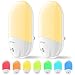 Plug-in Night Light for Kids, Compact RGB Color Changeable LED Night Lamp with Dusk to Dawn Sensor, Warm White Night Lighting for Baby Room, Bedroom, Hallway, Kitchen, Bathroom, Stairs (2 Pack)