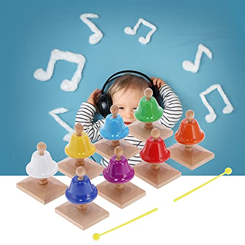8 PCS Hand Bells met 2 pcs Drumsticks, 8 Note Coloful Handbells Metalen Bells Muzikaal Speelgoed Percussie-instrument… - Image 8