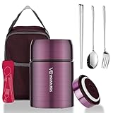 KIMIGO Termos per Alimenti 800 ml, Contenitore Termico per Alimenti Caldi, ciotola termica con coperchio, contenitore termico per bambini, adulti, per conservare zuppe, porridge