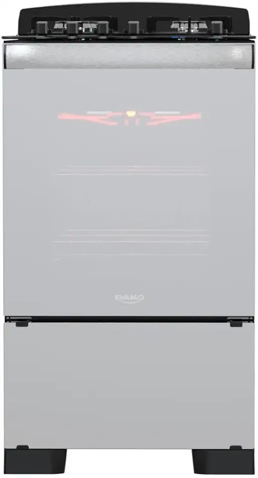 Fogão 4 Bocas Preto com Frente em Vidro Espelhado e Timer Digital Dako Diplomata Glass Grill Style Bivolt