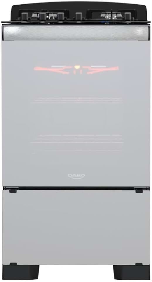 Fogão 4 Bocas Preto com Frente em Vidro Espelhado e Timer Digital Dako Diplomata Glass Grill Style Bivolt