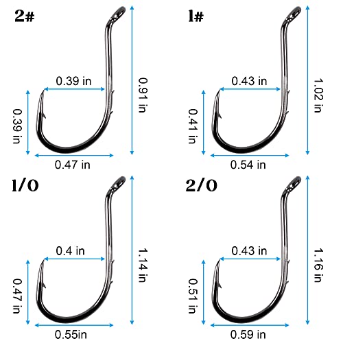 Octopus Köderhalter Angelhaken Octopus Kreis Haken J Haken Widerhaken Köder halten Offset Haken Extra Scharf für… – Bild 7