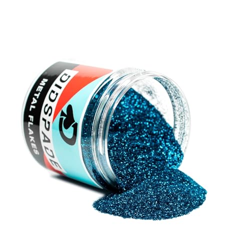 2oz Blue Teal 0.008" Small Blue Metal Flake Solvent Resisitant Glitter | Paint Metal Flake | Flake for Automotive Spray and Spray Painting | Glitter for Epoxy Resin
