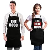 Norpaz Funny Couple Aprons - Gift Ideas For Her Him - His and Her Aprons - Matching Kitchen Aprons - Couples Gifts - Birthday, Wedding, Engagement & Bridal Shower for Women and Men