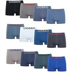 Uniforme Repartidor Amazon Channo Pack de 12 - Calzoncillos de Hombre, Boxer Lycra, sin Costuras Liso y con Color Uniforme (M)