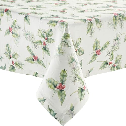 Erwin Müller Tischdecke bügelfrei grün-rot Größe 140x220 cm