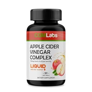 Apple Cider Vinegar Liquid in Softgels- Weight Control, Detox, Digestion – High Bioavailability, The Most Advanced Apple Vinegar Formula by CGM Labs (90 softgels)