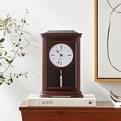 Seiko Mantel Chime with Pendulum Clock Dark Brown Alder Case Amazon
