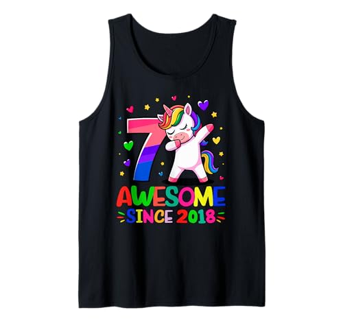 Regalos de unicornio para niñas, fiesta de 7 cumpleaños para niñas de 7 años Camiseta sin Mangas