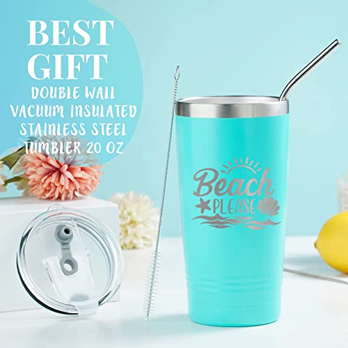 Onebttl Beach Gifts For Women Or Men, 20Oz Vacuum Insulated Stainless Steel Travel Tumbler With Lid, Beach Themed Gifts, Gifts For Beach Lovers, Beach Please #TOP2