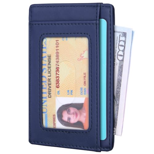 Image of Travelambo Slim Wallet Front Pocket Minimalist Leather RFID Blocking Medium Size