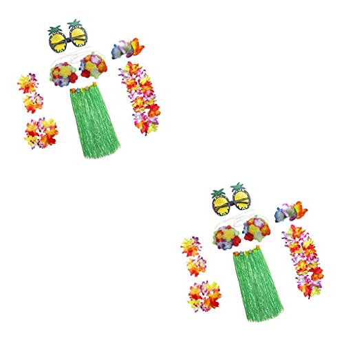 SUWIAKLALL 2 PCS Suprimentos de festa de saia de grama havaiana acessório de fantasia acessório de r