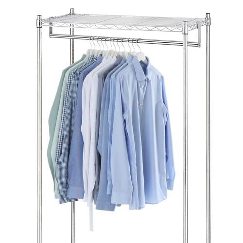 Threehoney 2 Pack 36\" Garment Hanger Bar for Industrial Shelving Wire Closet Shelving Garment Rod Clothes Rod Wire Shelving Accessories (Silver)