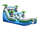 15' Double Inflatable Water Slide | Commercial Grade | Tropical Marble | 15ft Tall | Wet Dry...