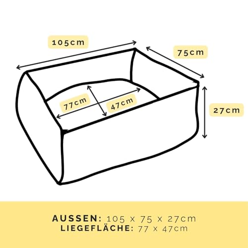 PAW WOW Sven Hundebett | Orthopädisches Hundebett | Teddy-Stoff | Hundekörbchen für kleine, mittelgroße und große Hunde (Braun, 75x105cm)