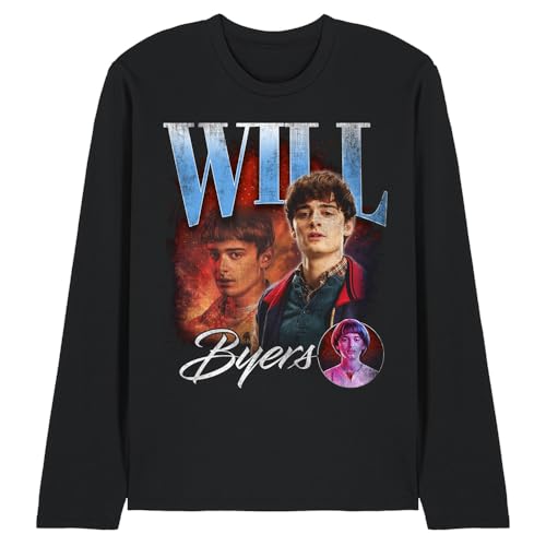 T-shirt Stranger Things Will Homage noir mixte manches longues coton