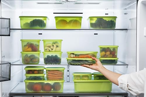 Image of LocknLock Fresh-Block Plastic Food Storage Container | Produce Storage Containers for Fridge | Vegetable & Fruit Storage Containers for Fridge, Storage, Microwave & Dishwasher Safe, 1.5L