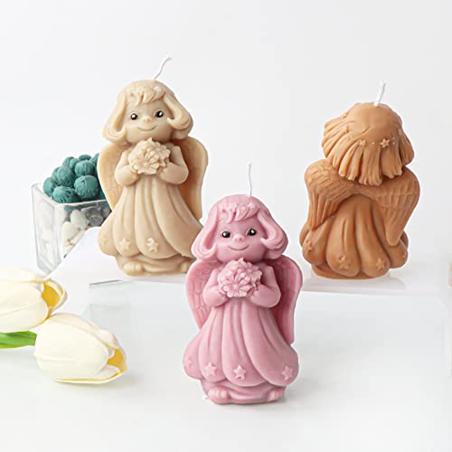 Wangfufu Candle Molds, 3D Angel Candle Mold, Angel Molds Silicone For Candles Diy Cake Chocolate Soap Mold Scented Candle Making Resin Mold #TOP7