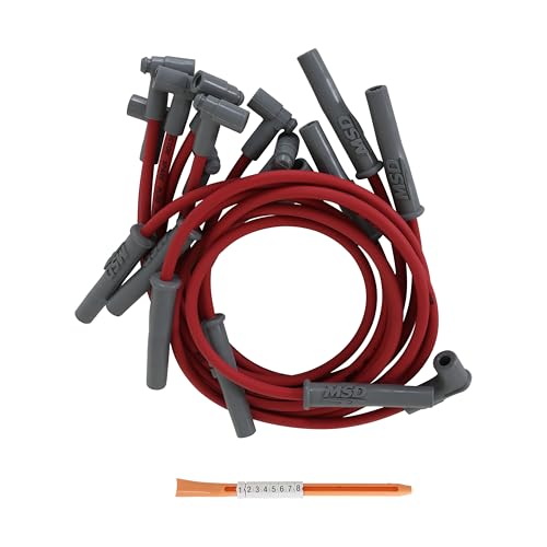 MSD 32189 Super Conductor Spark Plug Wire Set, Red