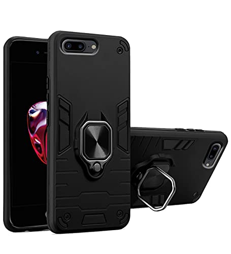 Image of Pikkme D5 Tough Armor Bumper Back Cover Case for iPhone 7 Plus,iPhone 8 Plus |Ring Holder & Kickstand in-Built (Black)