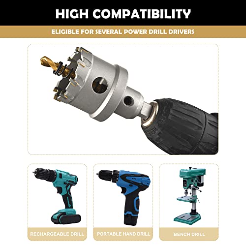 Dashap 23Pcs Carbide Hole Saw Kit,Tct Hole Saw Set For Metal,Tipped Tooth Cutting Hole Saw Within 5/8'' To 3-15/16'' Cutting Diameter #TOP4