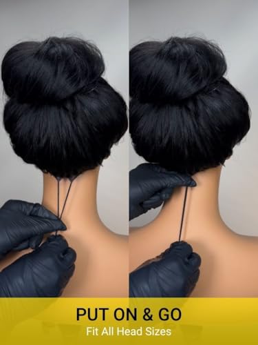 Image of Sunber Bye Bye Knots 7x5 Lace Front Glueless Fluffy Natural Loose Wave Curtain Bangs Wig Human Hair Pre Plucked Invisible Knots Pre Everything Ready to Go 16Inch