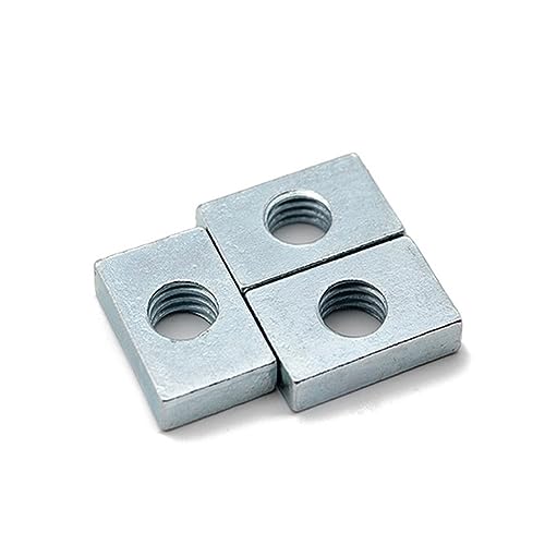 Tuerca cuadrada, 10/ 50pcsM3 M4 M5 M6 M8 Bloque deslizante de tuercas rectangulares delgadas de acero al carbono galvanizado for accesorio de perfil de aluminio(10 PCS,M4-24x9x2mm)