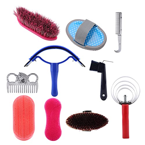 Horse Grooming Kit, Horse Cleaning Tool Set, Horse Brush Set for Effective Grooming and Bathing, Equine Coat Care Supplies for Horse Riders