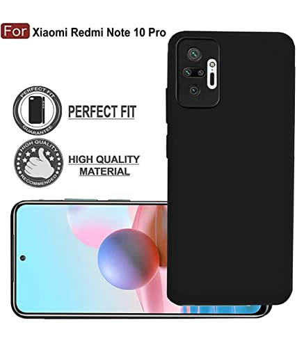 Image of Mobile Back Cover Case for Redmi Note 10 Pro (Silicone Case|CameraProtection|Black SC1510)